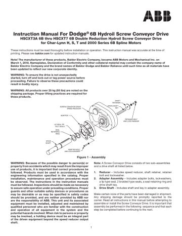 hydroil screw conveyor drive|Installation and Parts Replacement Manual for DODGE .